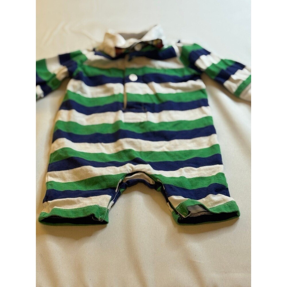 Chaps Green & Blue Striped Newborn (NB) One Piece (Onesie) Baby Clothing